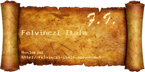 Felvinczi Itala névjegykártya